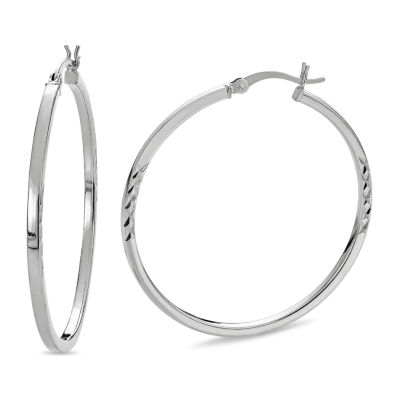 Sterling Silver 45mm Hoop Earrings