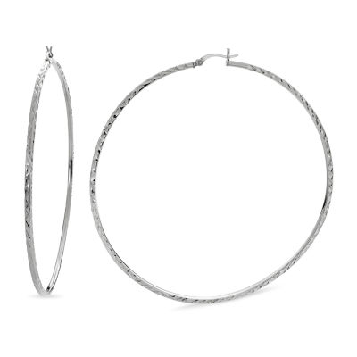 Sterling Silver 80mm Hoop Earrings