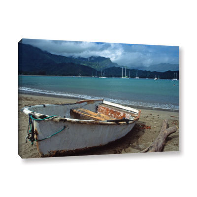 Brushstone Waiting To Row In Hanalei Bay Gallery Wrapped Canvas Wall Art