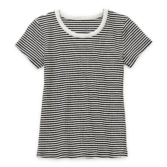 Thereabouts Rib Little & Big Girls Round Neck Short Sleeve T-Shirt