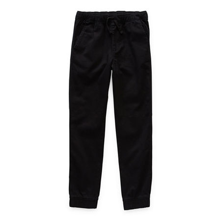 Thereabouts Little & Big Boys Pull-On Cuffed Jogger Pant, L (14-16) Husky, Black