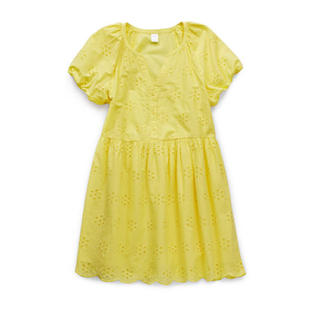 Peyton & Parker Mommy & Me Womens Short Sleeve A-Line Dress, X-large , Yellow