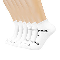 Fila 6 Pair Quarter Socks Womens, 4-10, White
