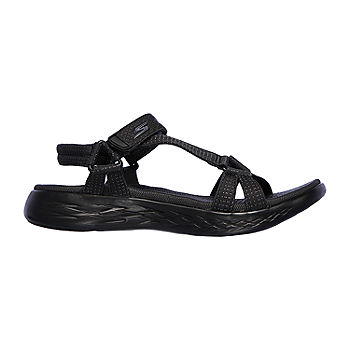 Skechers Womens On The 600 Strap Sandals Wide Color: Black JCPenney