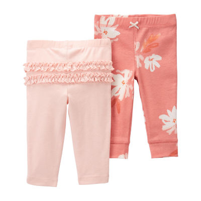 Carter's Baby Girls 2-pc. Straight Pull-On Pants