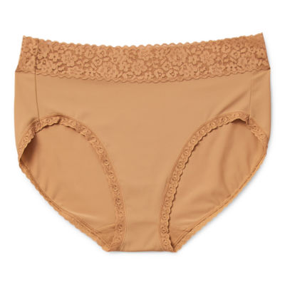 Ambrielle Everyday High Cut With Lace Trim Panty