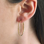 24K Gold Over Silver 31mm Hoop Earrings