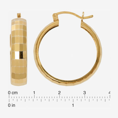 Womens 24K Gold Over Silver 30mm Hoop Earrings