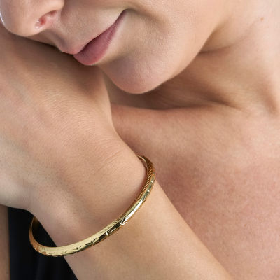 Womens 24K Gold Over Silver Bangle Bracelet