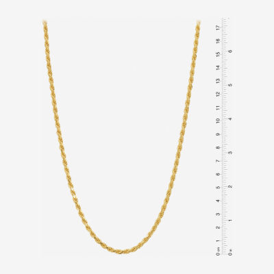 Made in Italy 24K Gold Over Silver Sterling Silver 24 Inch Solid Rope Chain Necklace