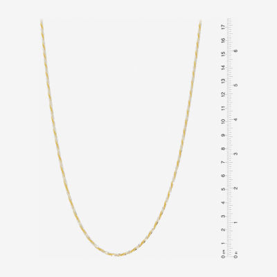 Made in Italy 24K Gold Over Silver 24 Inch Solid Singapore Chain Necklace