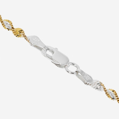 Made in Italy Womens 24K Gold Over Silver Sterling Silver Solid 7.5 Inch Link Bracelet