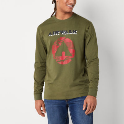 Airwalk Mens Crew Neck Long Sleeve Graphic T-Shirt - JCPenney