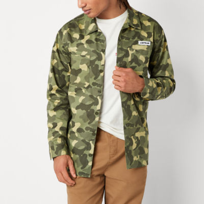Airwalk Mens Long Sleeve Camouflage ButtonDown Shirt, Color Olive
