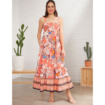 London Style Womens Sleeveless Floral Maxi Dress