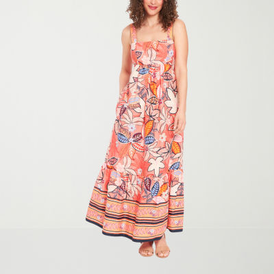 London Style Womens Sleeveless Floral Maxi Dress