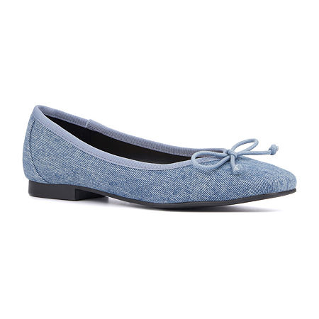 New York & Company Womens Paulina Ballet Flats, 7 Medium, Blue