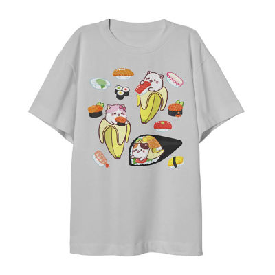Bananya Oversized Big Girls Round Neck Short Sleeve Graphic T-Shirt