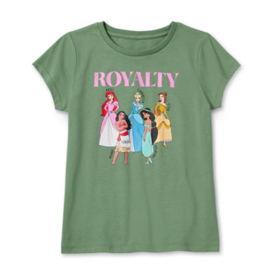 Little & Big Girls Round Neck Short Sleeve Princess Graphic T-Shirt