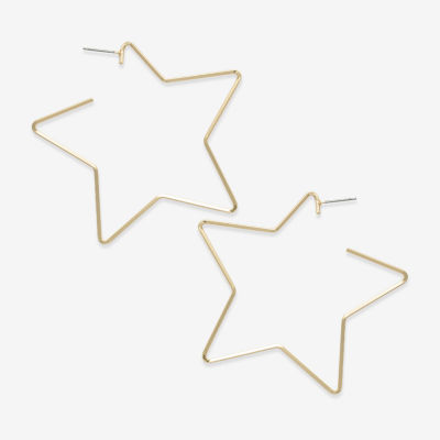 Bijoux Bar Womens 70.9mm Star Hoop Earrings