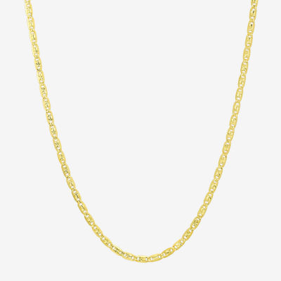 Made in Italy Womens 10K Gold 18 Inch Link Chain Necklace