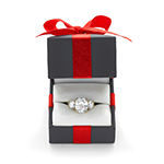 DiamonArt® Womens 5 3/4 CT. T.W. White Cubic Zirconia 14K Gold Over Silver 3-Stone Engagement Ring