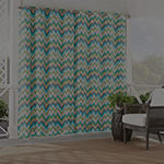 Waverly Borderline Stripe Light-Filtering Grommet Top Single Outdoor Curtain Panel