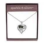 Sparkle Allure Nana Crystal Pure Silver Over Brass 18 Inch Cable Heart Pendant Necklace