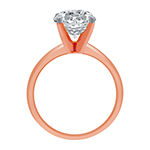 Womens 3 CT. T.W. Lab Grown White Diamond 14K Rose Gold Round Solitaire Engagement Ring