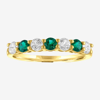 Lab Created Green Emerald 10K Gold Band JCPenney
