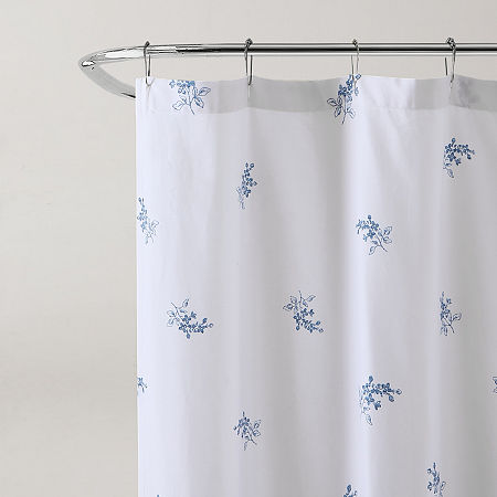 Laura Ashley Flora Shower Curtain, One Size, Blue