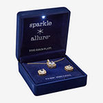 Sparkle Allure Light Up Box 2-pc. Cubic Zirconia 14K Gold Over Brass Pure Silver Over Brass Jewelry Set