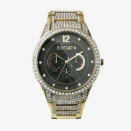 Elgin Mens Gold Tone Bracelet Watch Fg160030g, One Size -  06094260018