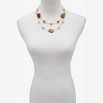 Mixit Gold Tone Two Row Beaded 16 Inch Link Chain Necklace