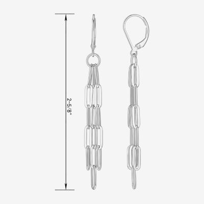 Sterling Silver Paperclip Drop Earrings