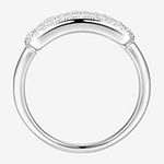 Womens 1/4 CT. T.W. Cubic Zirconia Sterling Silver Oblong Cocktail Ring
