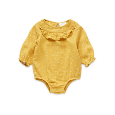 Okie Dokie Baby Girls Round Neck Long Sleeve Bodysuit