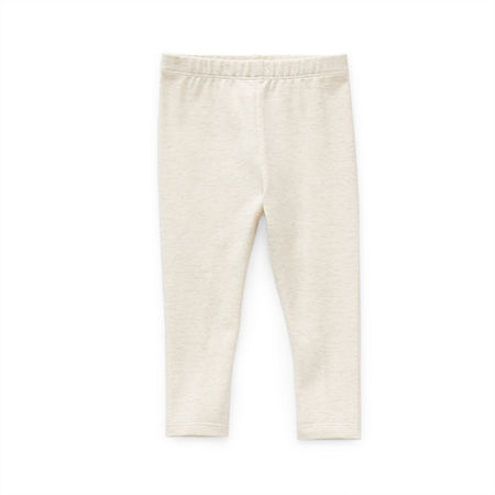 Okie Dokie Baby Girls Knit Full Length Leggings, 9 Months, Beige
