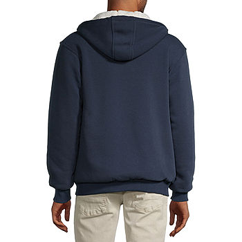 Heavyweight Lined Zip Up Hoodie for Men, Fleece Full Zip Hooded Sweatshirt  with Sherpa Lining