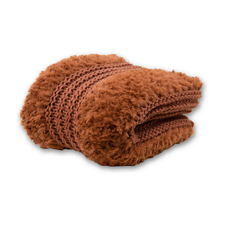 Your Lifestyle By Donna Sharp Faux Fur Plush Knit Midweight Throw, One Size, Brown