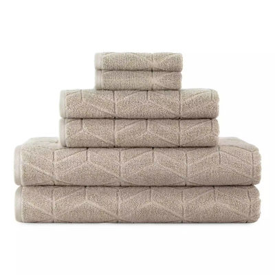 Fieldcrest Luxury Egyptian Cotton Loops Border Stripe Bath Towel