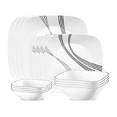 Woamkyn Leaf Stitch 12-piece Dinnerware Set Service for 4 red 