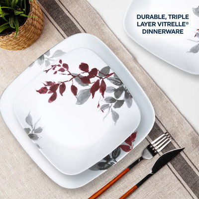 Corelle Kyoto Leaves 16-pc. Glass Dinnerware Set