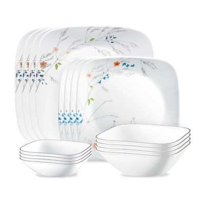 Corelle Leaf Stitch 12-pc. Glass Dinnerware Set, Color: White - JCPenney