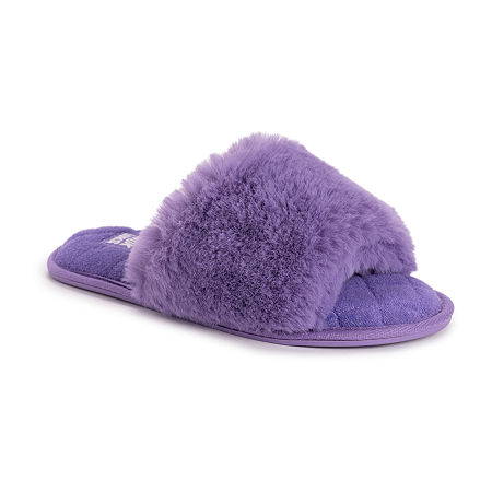 Muk Luks Womens Slip-On Slippers, Small, Purple