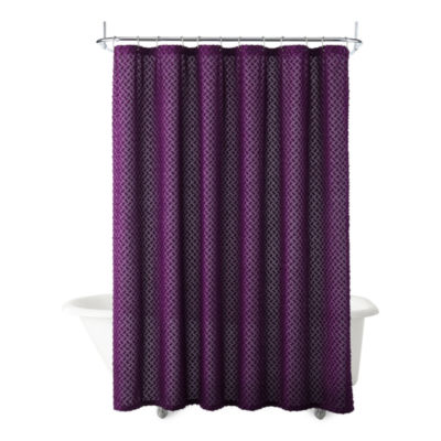 Distant Lands Purple Clip Jacquard Shower Curtain