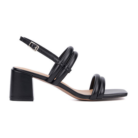 Torgeis Womens Palm Heeled Sandals, 8 Medium, Black