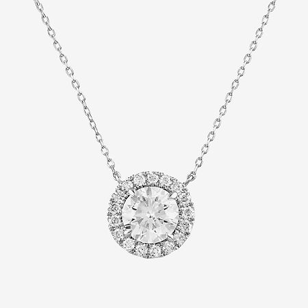 (G/Si2) Womens 1 3/4 CT. T.W. Lab Grown White Diamond 10K Gold Round 18 Inch Pendant Necklace, One Size, White