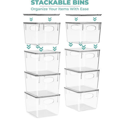 Sorbus Medium Clear Acrylic Storage Bins With Lids 8-pc. Storage Bin