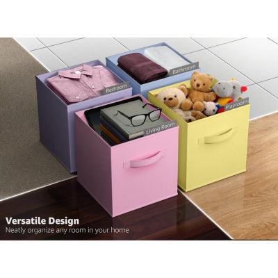 Sorbus 11" 12 Pack Sturdy Collapsible Fabric Cubes With Handle Storage Cube
